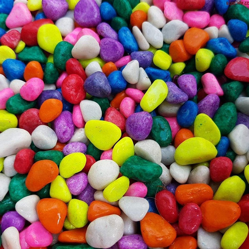 RPI SHOP -4.5 KG Multi-Color Decorative Stones, Colourful Pebbles For Garden, Vase, Aquarium, Table Decor, Fountain Decoration Painted Angular, Asymmetrical, Oval, Round Marble Pebbles(Multicolor 4.5 kg)