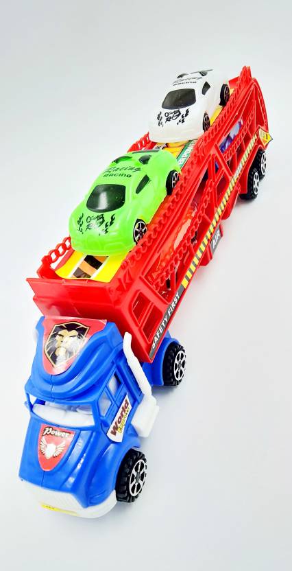 zm store TOYS TRUCK LONG TRAILER WITH 4 RACING CAR ( RED ) - TOYS TRUCK LONG TRAILER WITH 4 ...