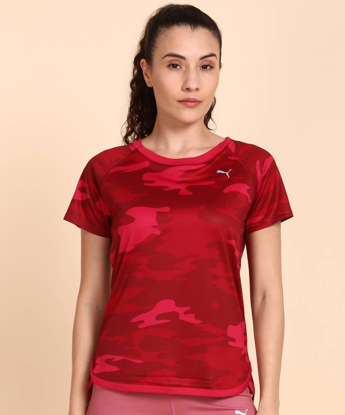 PUMA Military Camouflage Women Round Neck Red T-Shirt - Buy PUMA Military  Camouflage Women Round Neck Red T-Shirt Online at Best Prices in India |  Flipkart.com