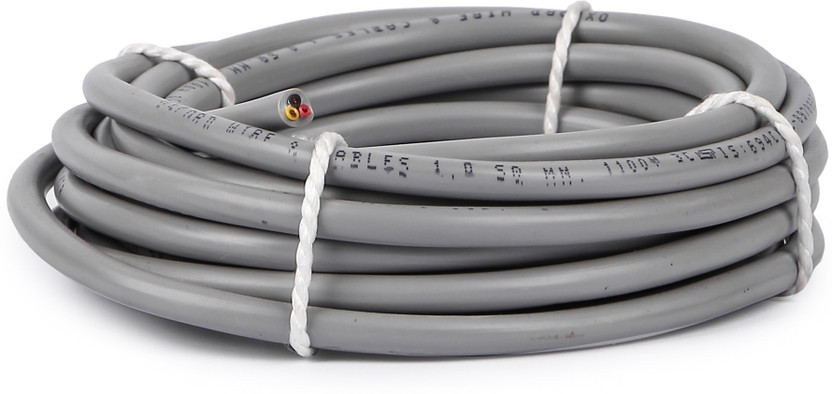 Oxcord 3 core round copper wires and cables 1mm for domestic and industrial electric connections ( 10 Metres ) 1 sq/mm Grey 10 m Wire(grey)
