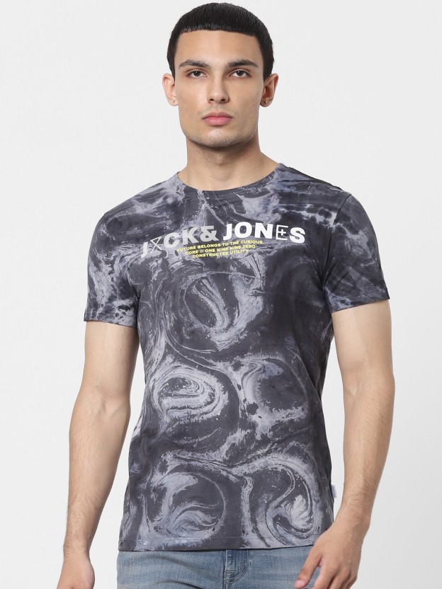 JACK  &  JONES JACK & JONES Mens Grey  Cotton  T-Shirt Size M Round Neck 