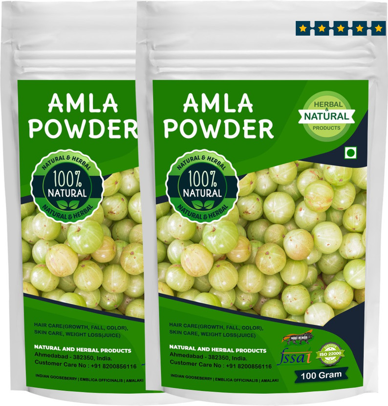 NATURAL AND HERBAL PRODUCTS Amla Powder | Indian Gooseberry | Emblica Officinalis | Amalaki For Hair Care, Skin Care(Face Mask, Skin Brightening, Evens Skin Tone) and Weight Los.-(200 g)