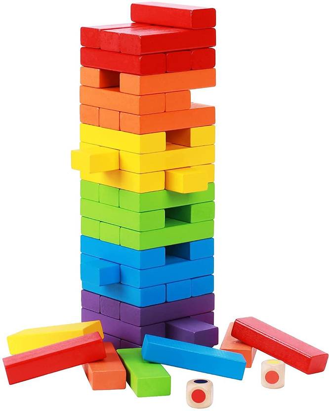 Pepino Perfect Jenga Blocks Timber Tower Tumbling Game for Kids and Adults, Jenga Game