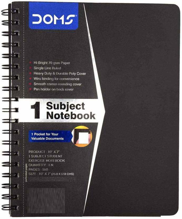 Note Book 1 Ria DOMS Wiro Note Book 1 Subject Note Book 160 Pages Regular Diary Ruled ...