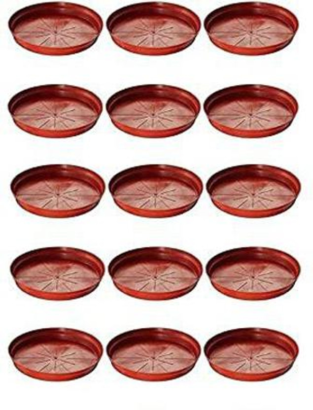 Varshney Gardening Planter Bottom Plate/Pot Saucer/Drip Tray Base Plate 9” for upto 9 inch Pots Plant Container Set(Pack of 10, Plastic)