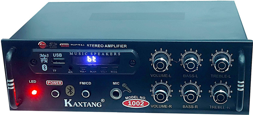 KAXTANG OPTIPLEX DJ REMIX 1002 VERSION WITH BETTER SOUND QUALITY NEW SERIES DJ remix Amplifier Modify chasis Bluetooth Full Black Digital Stereo Amplifier BT/ USB//SD Card /FM /AUX 60 W AV Power Amplifier (Black) 60 W AV Power Amplifier (Black) 160 W AV Power Amplifier(Black)