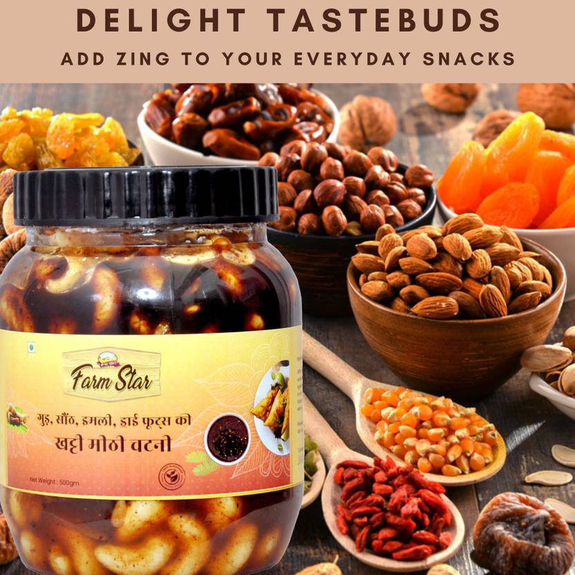 Farm Star Gud, Saunth, Dry Fruits Imli ki Khatti Mithi Chutney Sauces