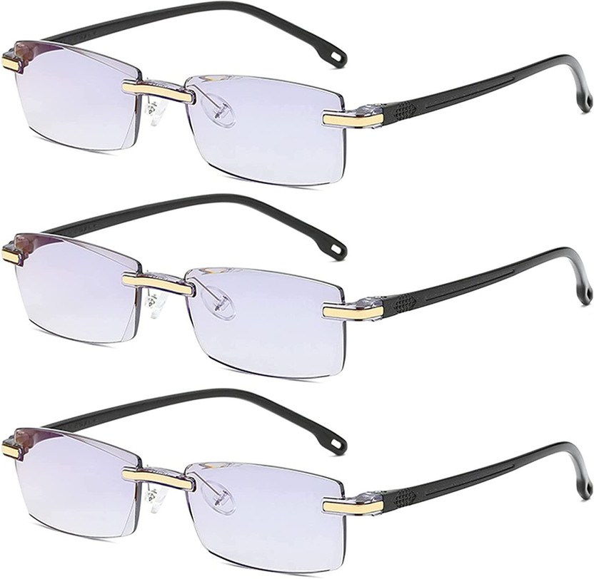 Augen Rimless (+2.00) Rectangle Reading Glasses(53 mm)