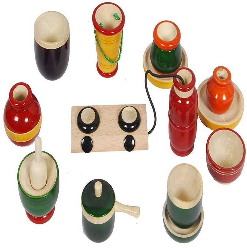 Sirgan Traditional Handcrafted Wooden Miniature Kitchen Set for Little