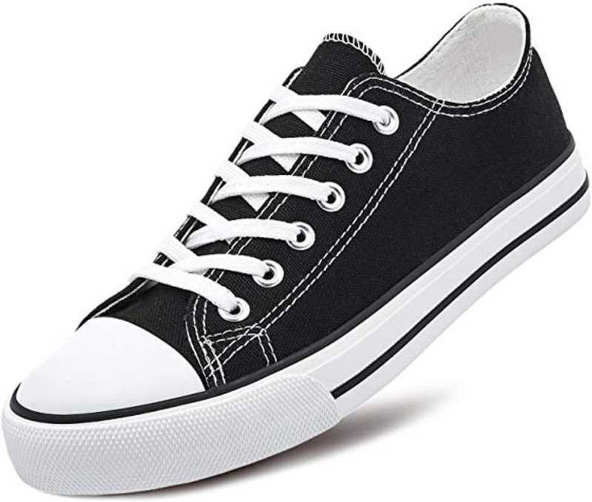 Black and white canvas sneakers