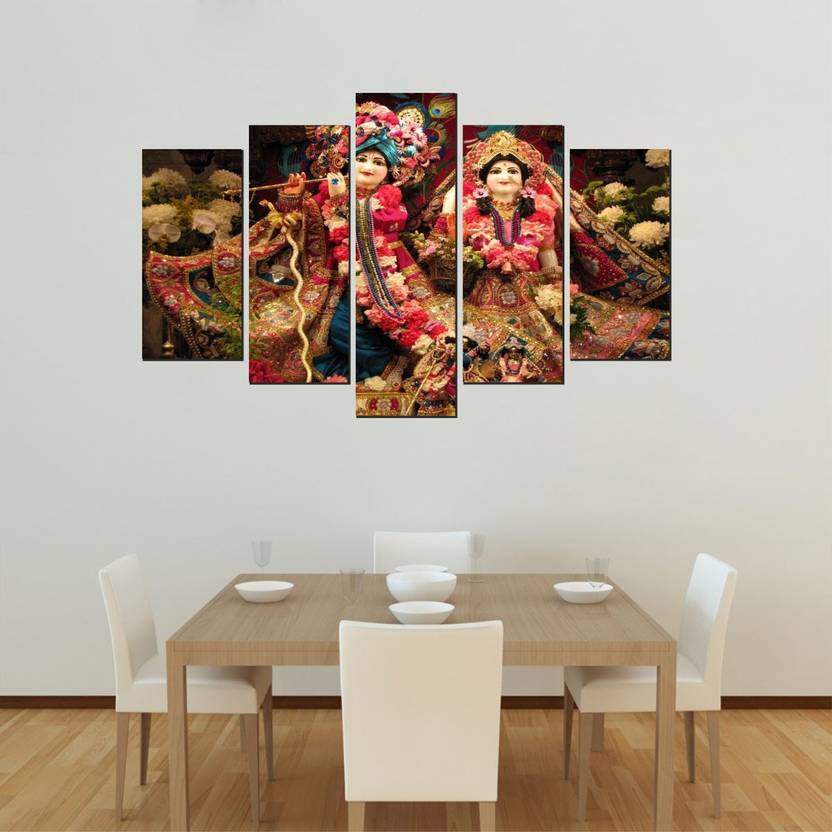 Decoration Stickers 79 cm Radha Krishna Five Piece Poster wall Covering