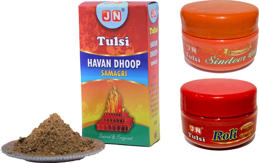 JN Tulsi Daily use Puja Kit Roli Sindoor Havan Samagri 100 Pure Turmeric Roli Kumkum