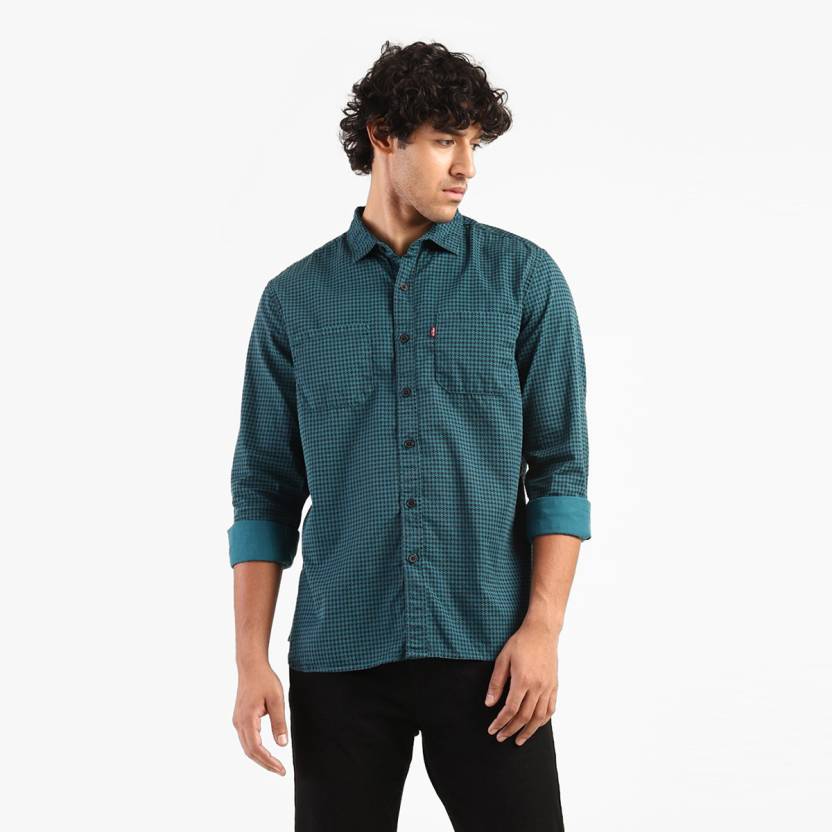 LEVI'S Men Checkered Casual Blue Shirt - Buy LEVI'S Men Checkered Casual  Blue Shirt Online at Best Prices in India 