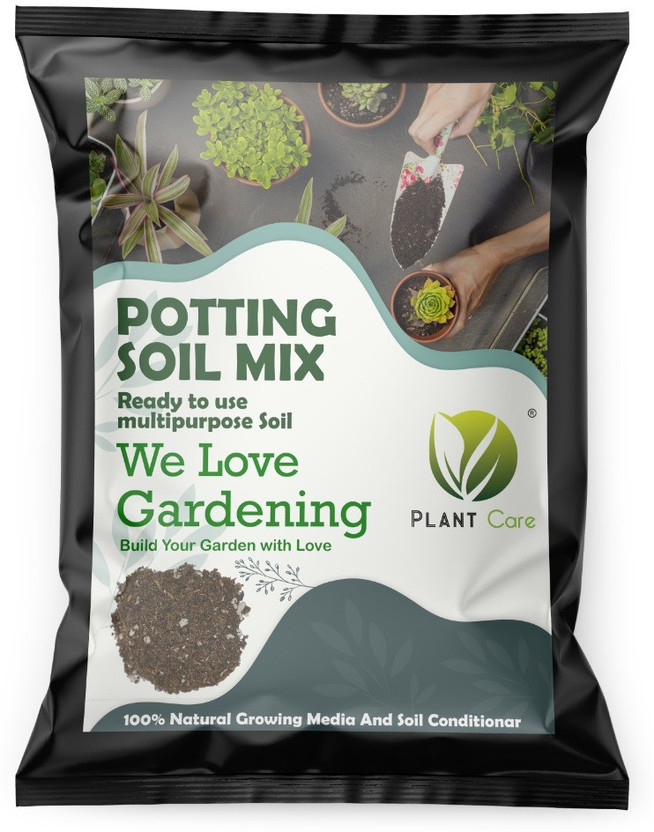PLANT CARE Organic Potting Soil Mix Fertilizer Enriched with Vermiculite & Perlite ,Ready-to-Use Compost for Indoor & Outdoor Plants, Kitchen Garden, Terrace Gardening Soil Mixture Fertilizer. Potting Mixture(5000 g, Granules)