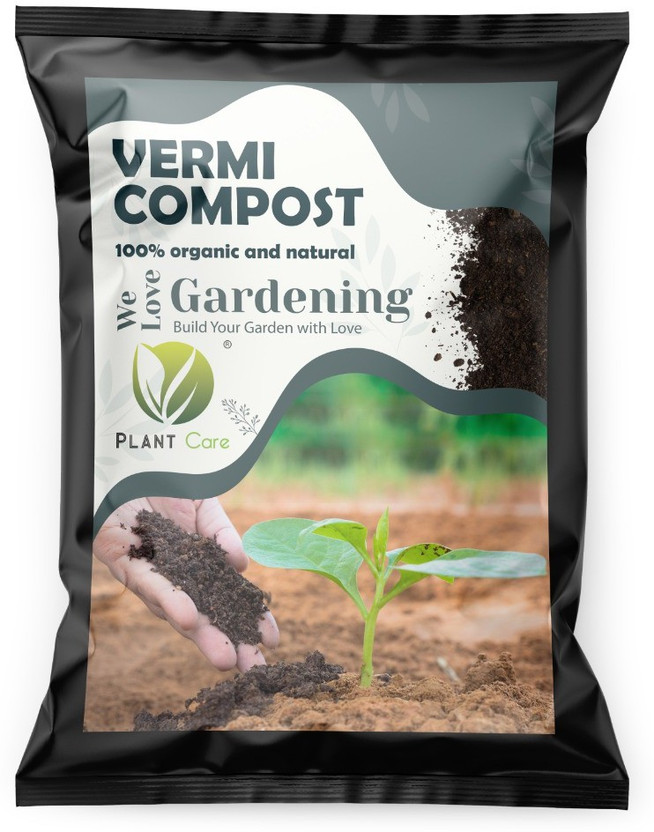 PLANT CARE Organic Vermicompost Fertilizer ,Ready-to-Use Compost for Indoor & Outdoor Plants, Kitchen Garden, Terrace Gardening Soil Mixture Fertilizer Fertilizer(1 kg, Powder)