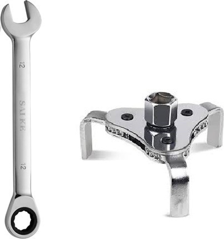 DIGICOP Auto 3 Jaw Oil Filter Wrench Car Repair Tools Adjustable Two Way Oil Filter Wrench 3 Jaw Remover Tool For Car Trucks Gloves Single Sided Speciality 12mm Ratchets Wrench Hand Tools for Car Repair Tooth with Tight Spaces A Set of Ratchet Wrenches Spanners Key Sets Double Sided Rachet Wrench Do