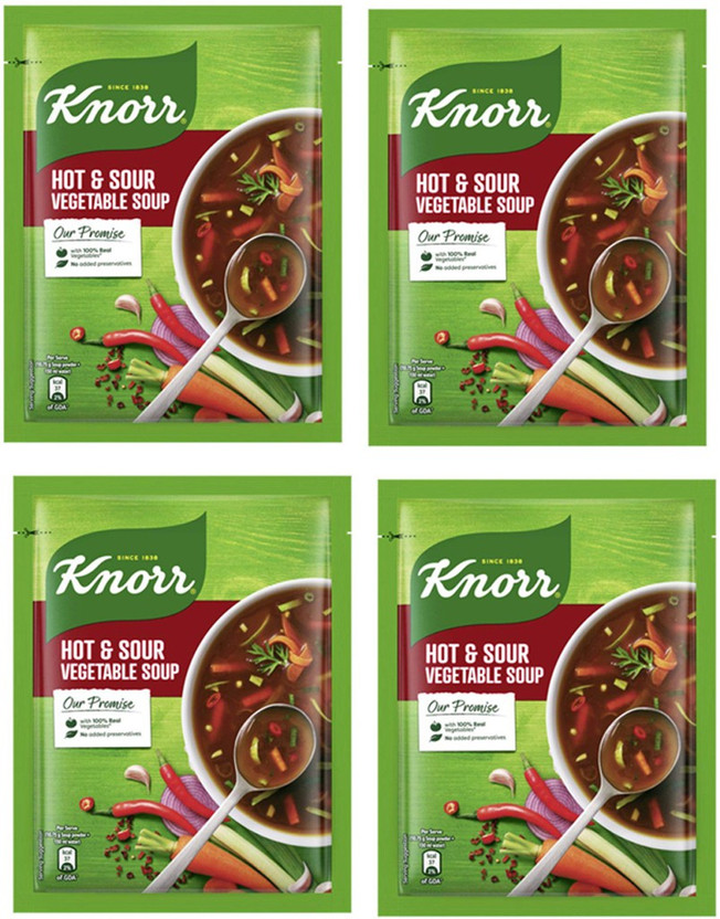 Knorr HOT & SOUR VEGETABLE SOUP PACK OF 4(Pack of 4, 172 g)