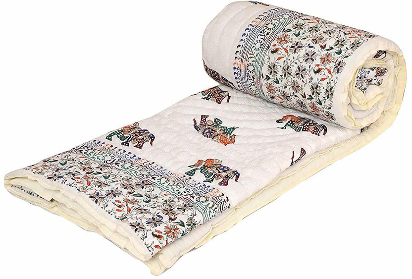 Samradhi Floral Double Quilt for  Heavy Winter(Cotton, Multicolor)