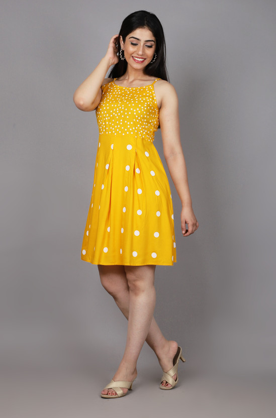 flare yellow dress