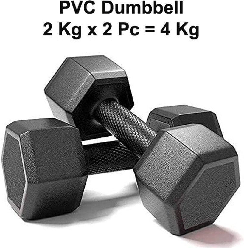 Sahib Trader Black Hex Dumbbells Set, Home Gym Fixed Weight Fixed Weight Dumbbell(4 kg)