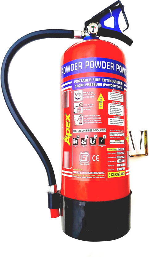 SRT Apex Fire ABC Powder Type 6 Kg Eco Price Fire Extinguisher (Red and Black) use for Home, Office, Shop, Institute, Hospital, Kitchen Fire Extinguisher Mount(6 kg)