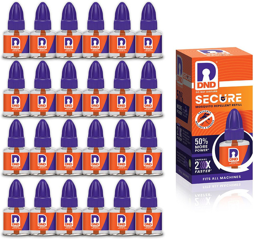 DND Mosquito Repellent Refill | Liquid Vaporiser | 50% Extra Power | Pack of 24 - 45ml Each Mosquito Vaporiser Refill(24 x 0.05 L)