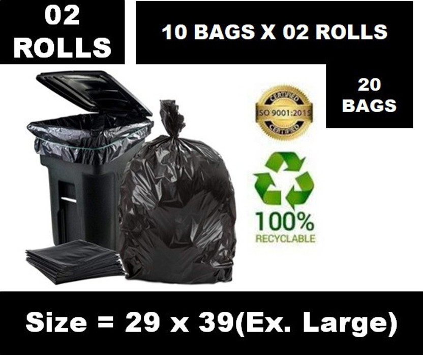 SAISWAR Biodegradable Garbage Bag - 29 x 39 Inch (Extra Large), 10 Bags per Roll XL 90-110 L Garbage Bag  Pack Of 20(20Bag )