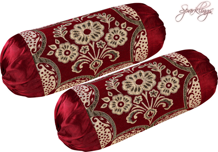 Sparklings Sparklings Cotton Bolsters Cover(75 cm*40 cm, Pack of 2, Red, Maroon) - Flipkart Deal