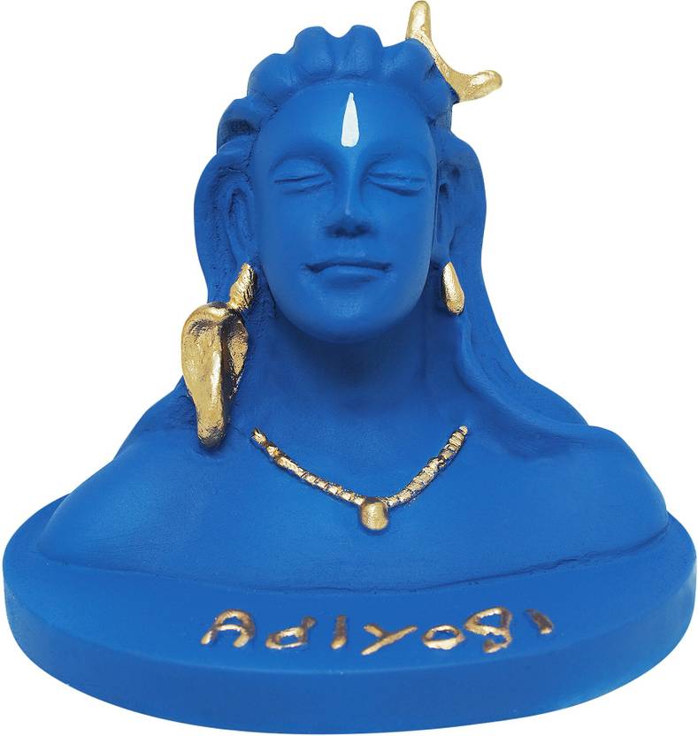 Adiyogi Shiv for Car Dashboard Large Blue 10 cm Religious Idol