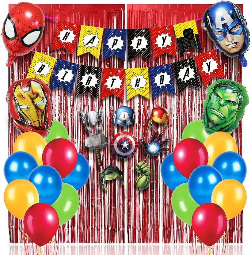 VERIFIED Solid Decorative 63 pcs Combo Happy Birthday Letter Foil Balloon Set of 20 Gold + 20 Silver 2 Fringe Curtain (3 X 6 Feet) + HD Metallic Balloons (Gold, Black and Silver) Birthday Decorations Items Balloon(Black, Gold, Silver, Pack of 63)