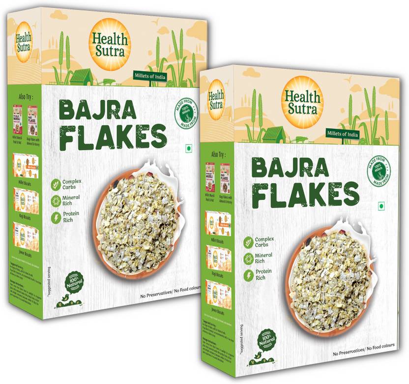 Health Sutra Bajra Flakes Combo , (500gm each) Millets Cereal for