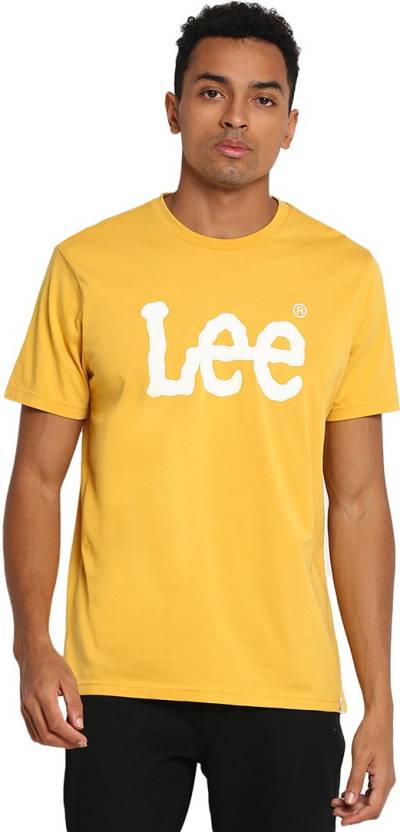 LEE Printed Men Round Neck Yellow T-Shirt - Buy LEE Printed Men Round Neck  Yellow T-Shirt Online at Best Prices in India 