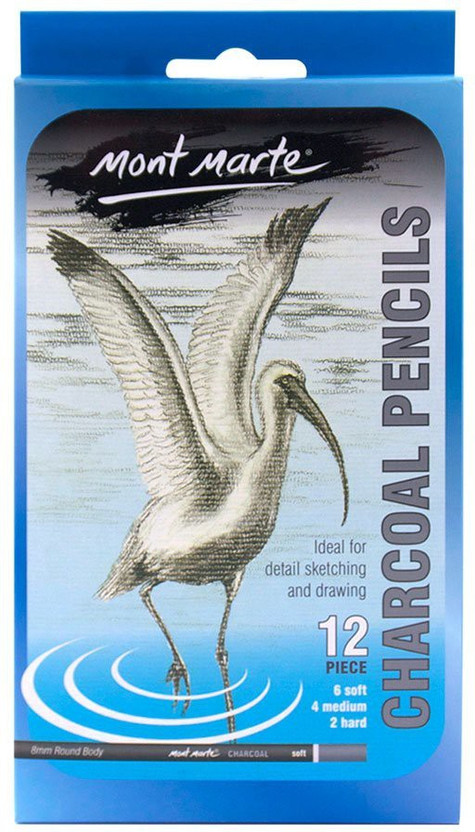 Levin Charcoal Pencils Drawing Set - 12 Pieces Soft Medium and Hard Charcoal Pencils for Drawing, Sketching, Shading, Artist Pencils for Beginners & Artists Pencil(Pack of 12)