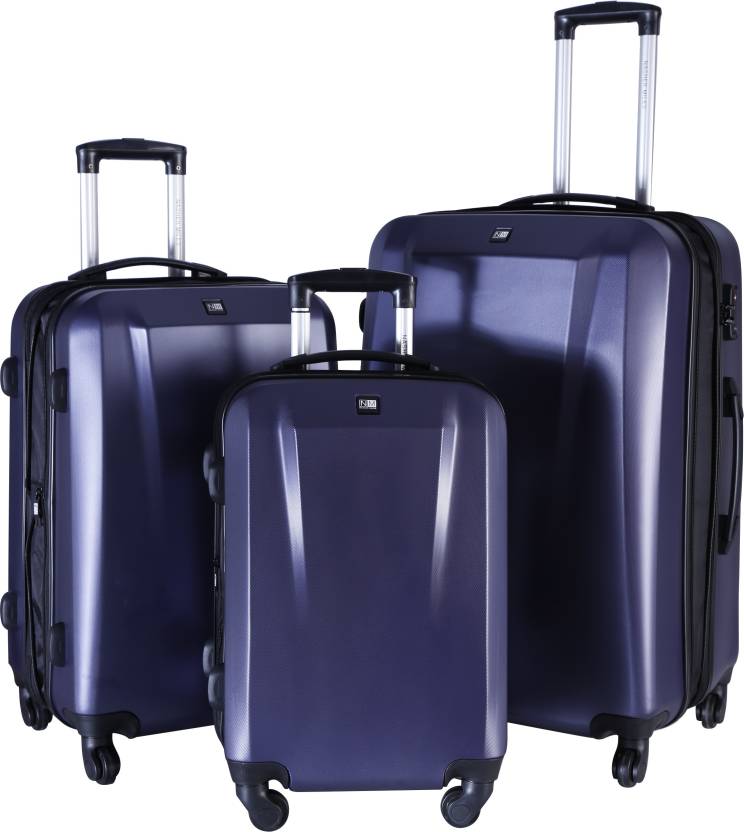 NASHER MILES Large Check-in Suitcase (72 cm) – Canberra Set of 3 20-24-28 – Purple