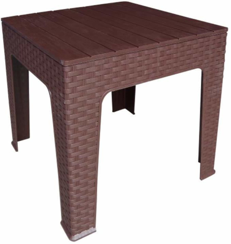 Supreme Jazz Table Plastic Outdoor Table(Finish Color - Brown, Pre-assembled)