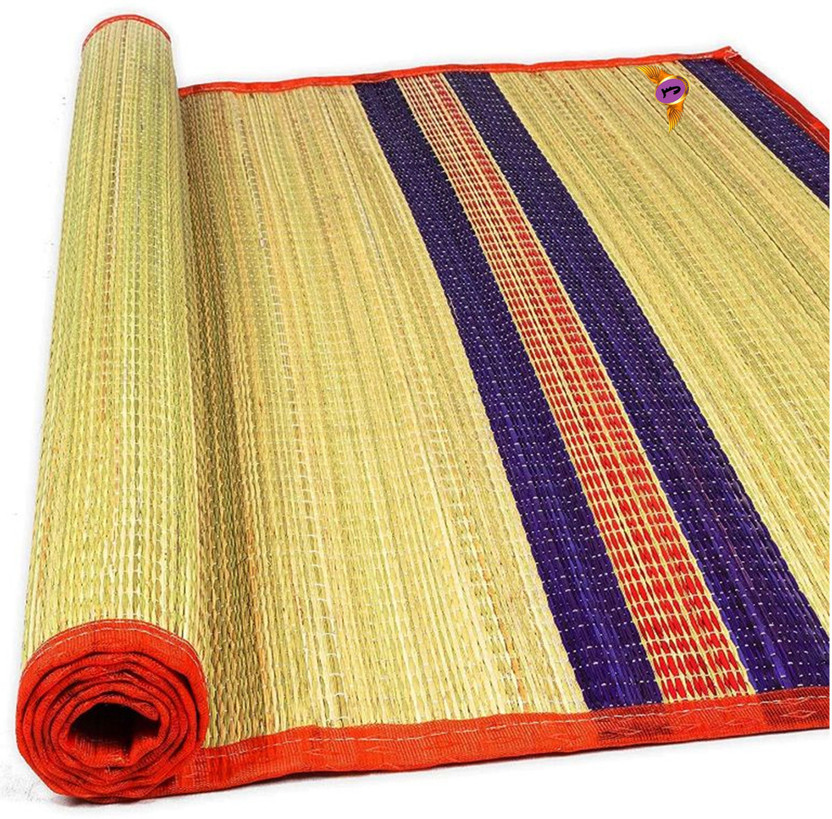 Jayam Traditional Jute Chatai Mat(Red, Medium)