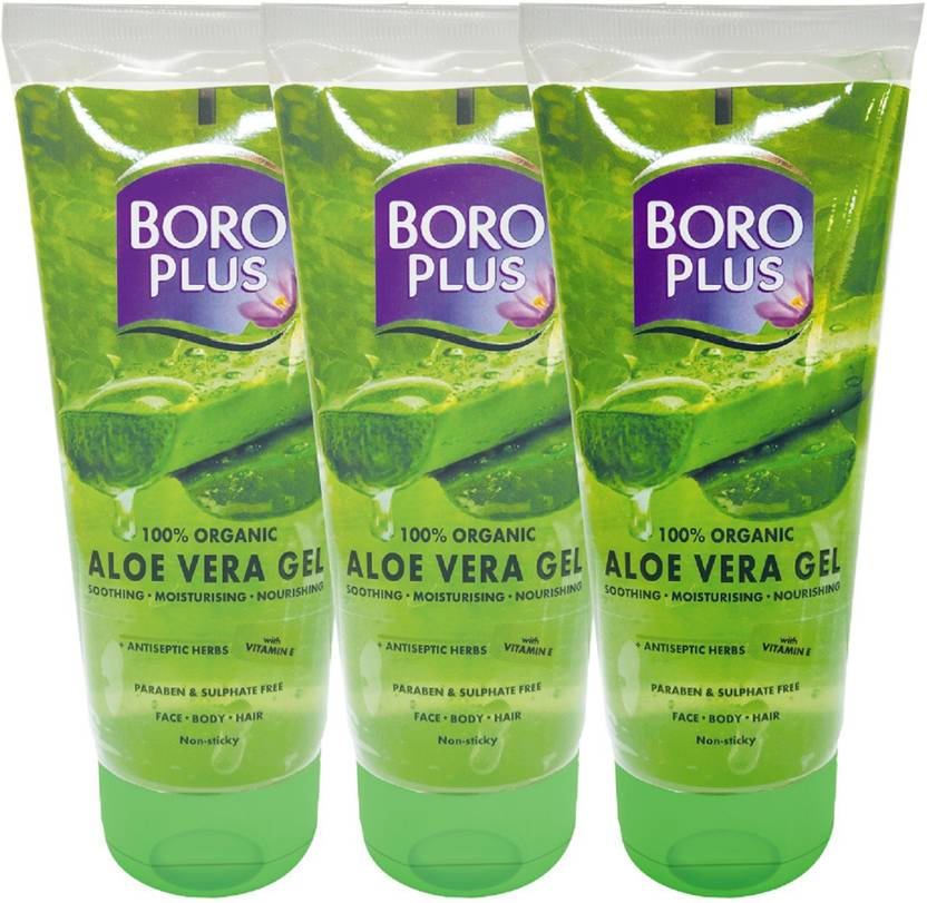 BOROPLUS Aloe Vera Gel100 Organic for Skin & HairRich in Vit. E Pack