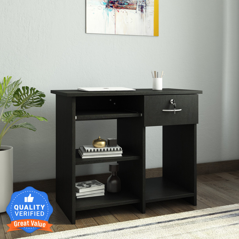 Crystal Furnitech Alanta Engineered Wood Computer Desk(Straight, Finish Color - Wenge, Knock Down)