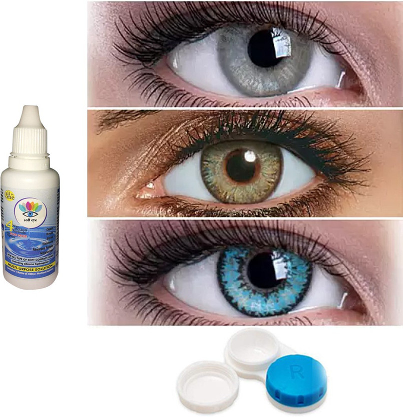 soft eye Monthly Disposable(0.0, Colored Contact Lenses, Pack of 3)