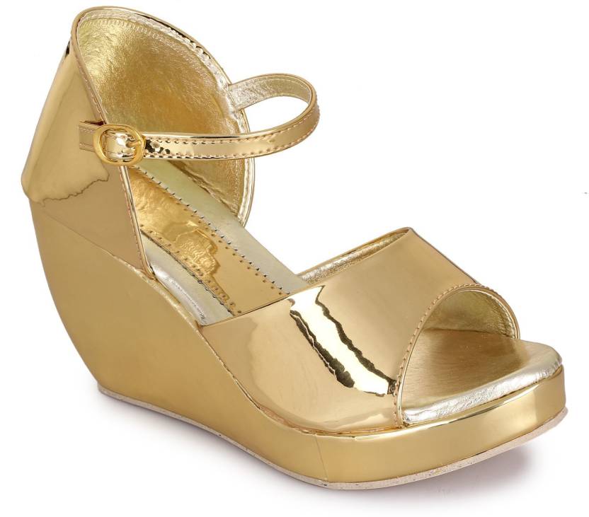 Women Wedges - Buy SAPATOS Women Gold Wedges at Best Price - Shop Online Footwears in India | Flipkart.com