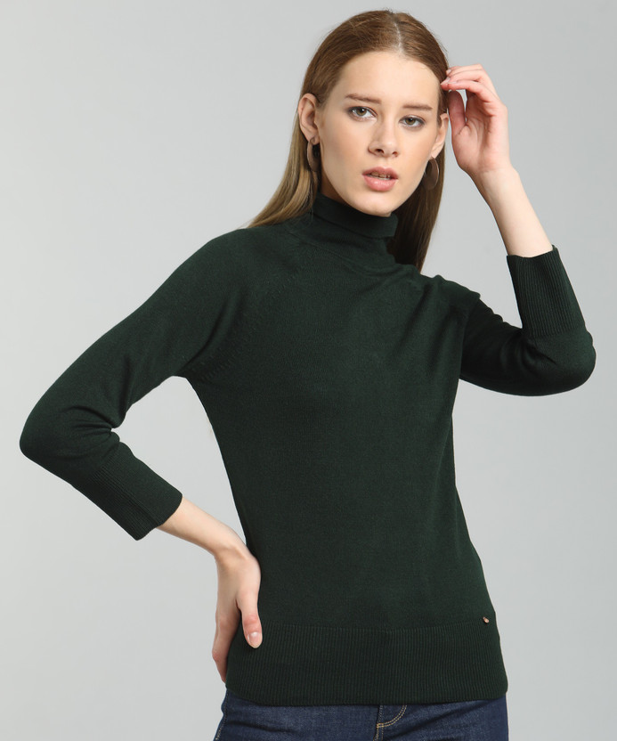 NUMERO UNO Solid Turtle Neck Casual 