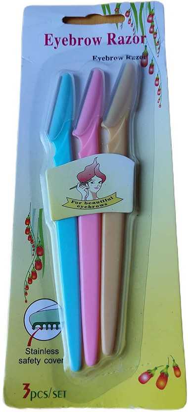 Fashsio Eyebrow Shaper Facial Razor for Women and Men | Eyebrow Razor | Painless Facial Hair Remover Pack of 3, Men & Women(Pack of 3)