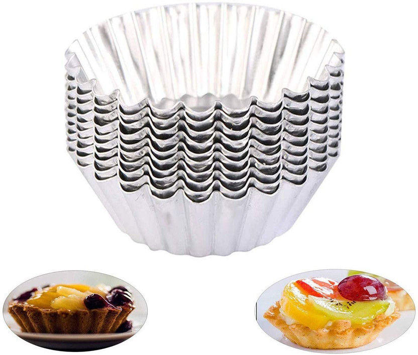 M T TRADERS Aluminium Tart/Pie Mould Pack of 10(Pack of 10)