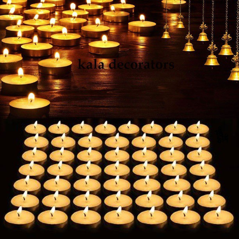 Kala Decorators 50 Unscented Tealight Candles, Daily Use, Smokeless MultiPurpose, Birthday, Festive, HomeDecor Candle Candle(White, Pack of 50)