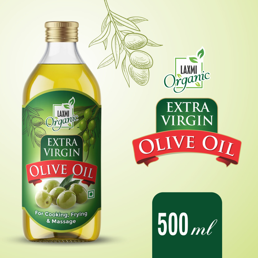 LAXMI ORGANIC Extra virgin OLIVE Jaitun tail for skin hair face treatment baby body massage(500 ml)