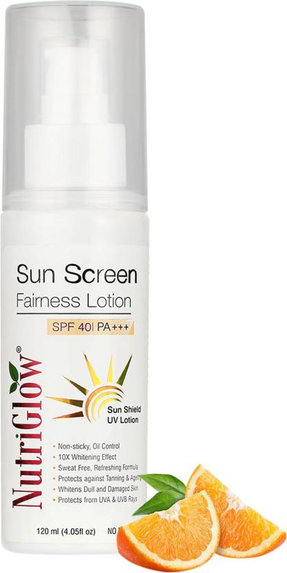NutriGlow Sunscreen Fairness Liquorice UV Lotion – SPF 40 PA+++  (120 ml)