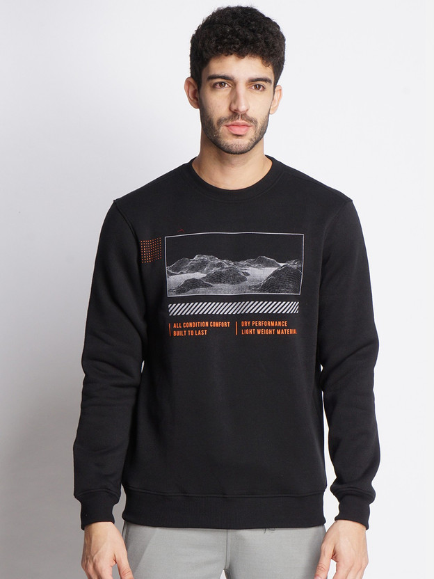 Sleeve Printed Men Sweatshirt 