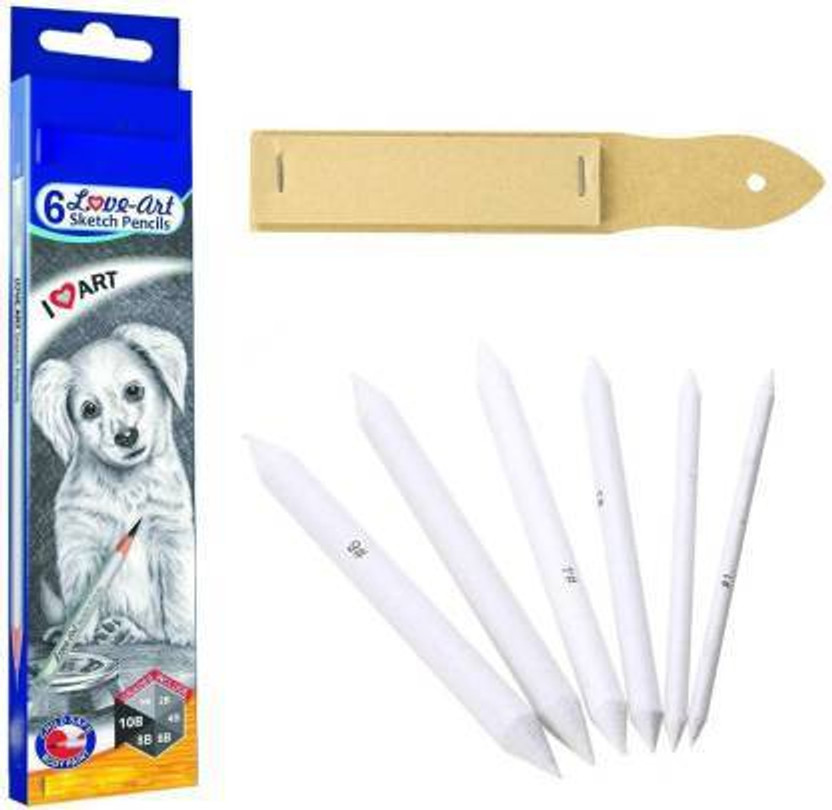 ArtKraft Artline sketching pencil + stump + sand paper combo for artist