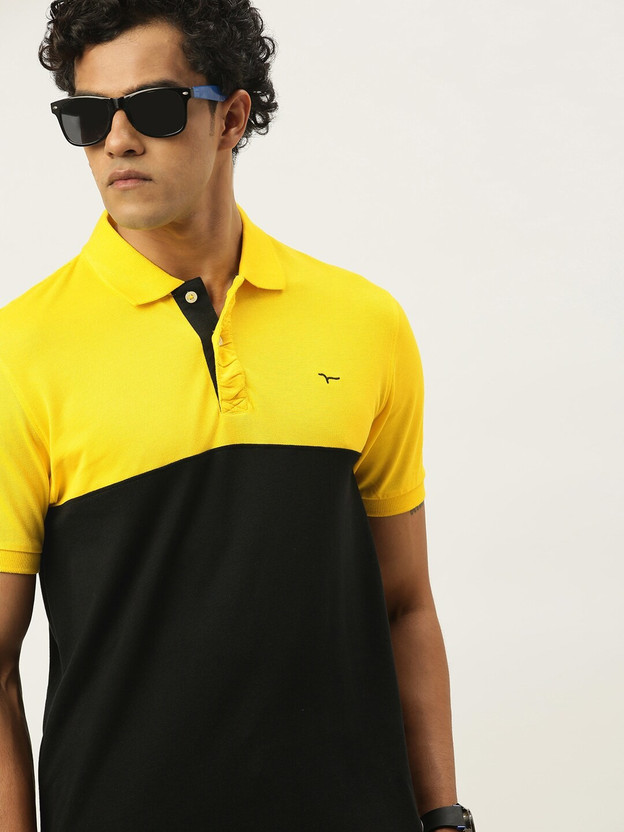 black and yellow polo