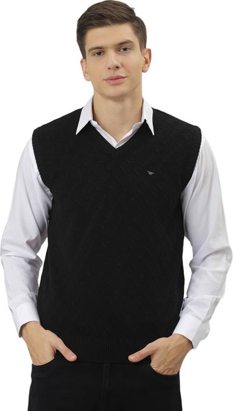 RICHLOOK Solid V Formal Men Black Sweater - Buy RICHLOOK Solid V Neck Formal Men Black Sweater Online at Best Prices in India | Flipkart.com
